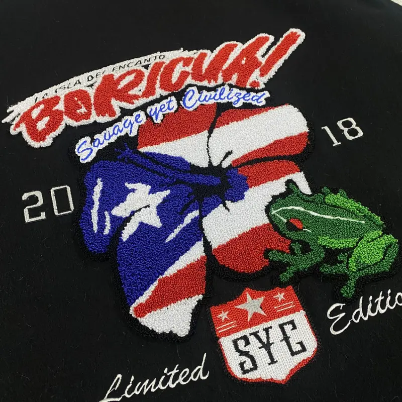 Premium Puerto Rico (BLK) Varsity Jacket