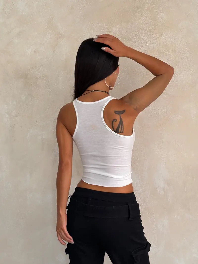Women's Letter Print Cropped Tank Top